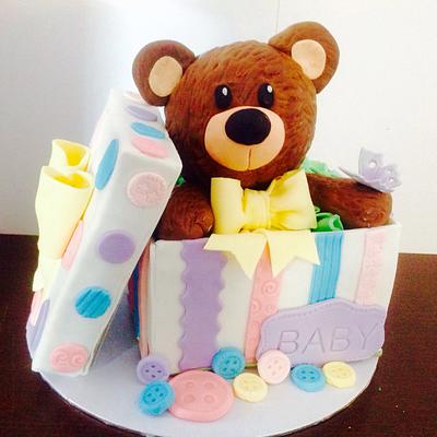 Teddy bear Babyshower cake - Cake by CakesbyTania