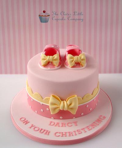 Baby Shoes Christening Cake - Cake by Amanda’s Little Cake Boutique
