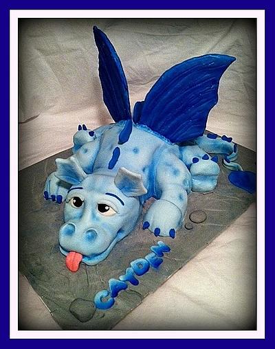 Baby Blue Dragon - Cake by Angel Rushing
