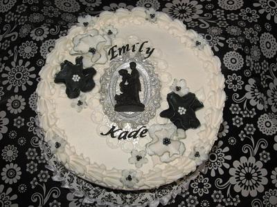 Black & White Damask Bridal Shower - Cake by all4show