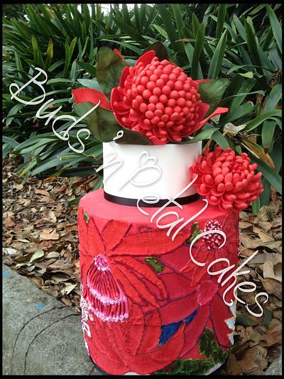 Inspired by Jenny Kee, Waratah - Cake by Buds 'n Petal Cakes