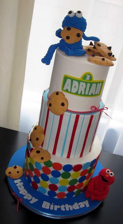 Cookie monster's birthday - Cake by Olga
