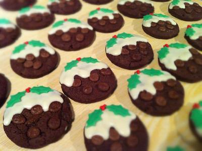 Christmas Pudding Biscuits - Cake by Roseanne