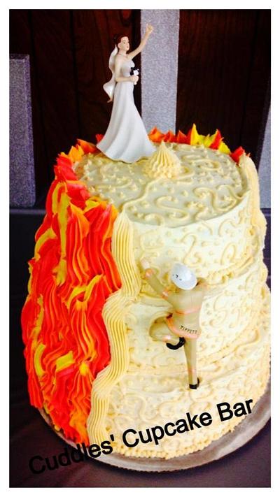 Firefighter Wedding Cake - Cake by Cuddles' Cupcake Bar
