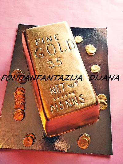 Golden bar - Cake by Fondantfantasy