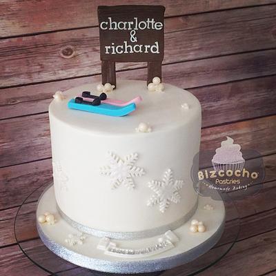 Skiing! Engagement cake <3 - Cake by Bizcocho Pastries