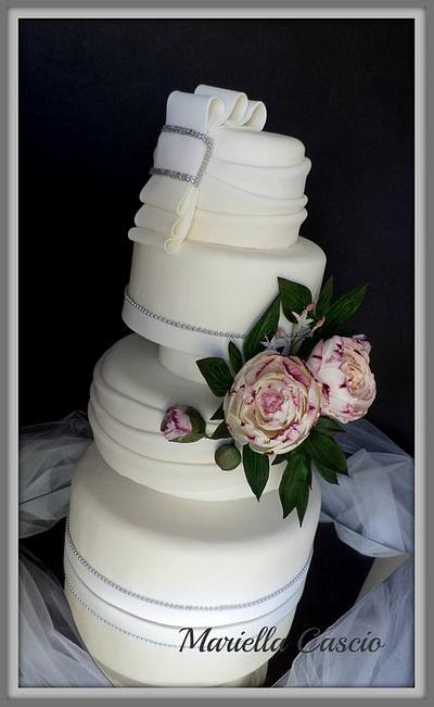 wedding cakes peonie e gelsomino - Cake by Mariella Cascio