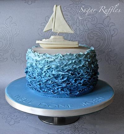 Blue Ombre Ruffles  - Cake by Sugar Ruffles