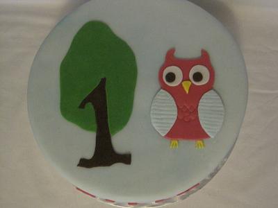 Owl first birthday cake - Cake by Misssbond