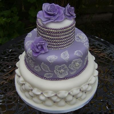 purple rose cake - Cake by Kate's Bespoke Cakes