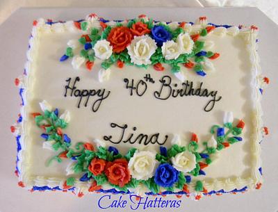 Red, White and Blue Birthday - Cake by Donna Tokazowski- Cake Hatteras, Martinsburg WV