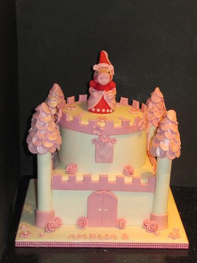peppa pig princess castle  - Cake by d and k creative cakes