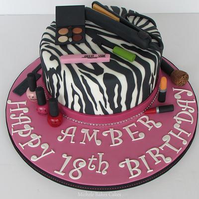 Zebra print Make-Up Cake - Cake by MicheleBakesCakes