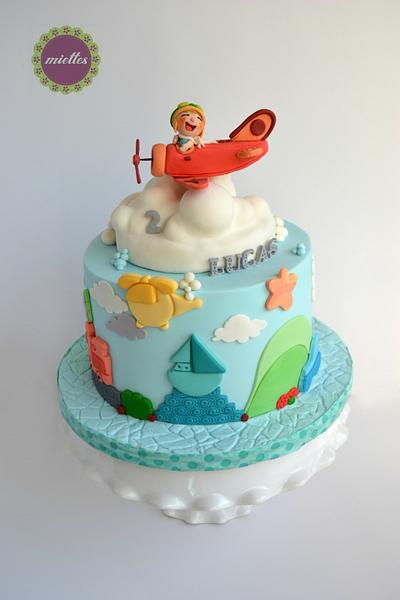 Flying Boy - Planes, Trains and Automobiles - Cake by miettes