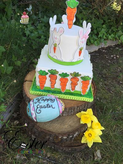 Bunnies Got to Eat! Easter Coloring Book Cake Colaboration - Cake by Reva Alexander-Hawk