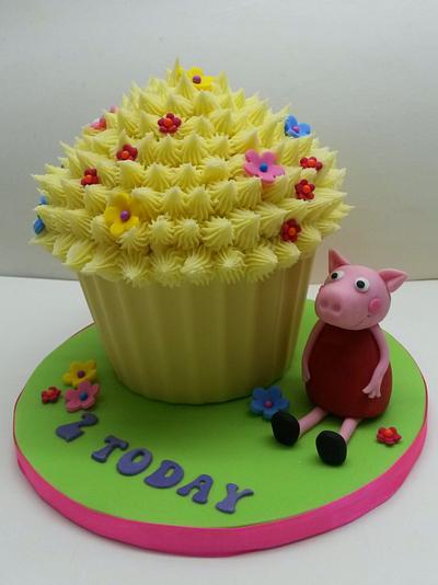 Peppa Pig Giant Cupcake - Cake by Sarah Poole