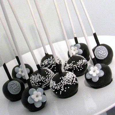 Silver & White Cake Pops - Cake by Sweet Creations