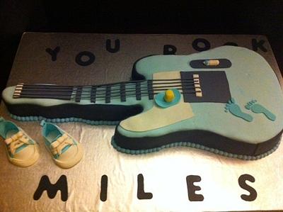 Rockin Guitar Baby Shower Cake - Cake by Teresa