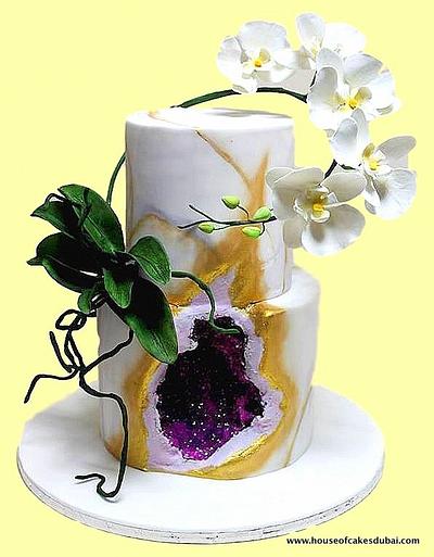 Geode cake with orchids - Cake by The House of Cakes Dubai