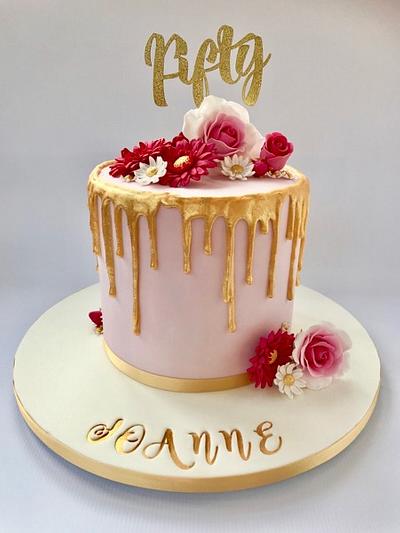 Gold & Pink Drip cake - Cake by Canoodle Cake Company