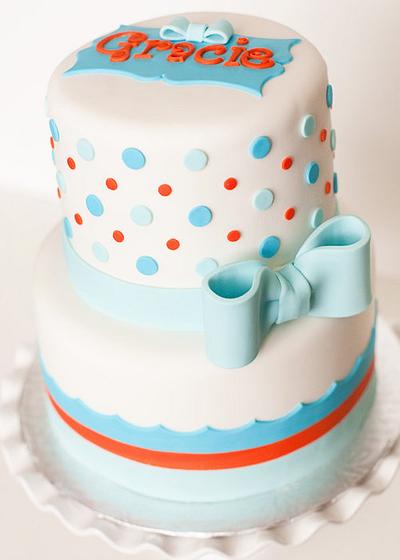 Blue & orange bday cake - Cake by Cathy Moilan
