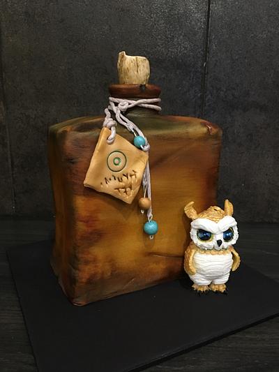Magic potion bottle with owl - Cake by  Sue Deeble