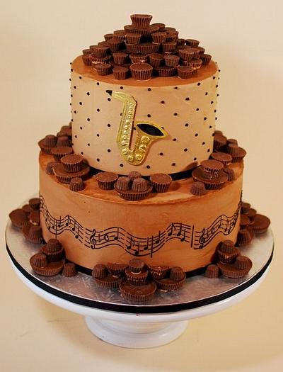 Saxophone Music Lover Groom's Cake - Cake by Jenniffer White