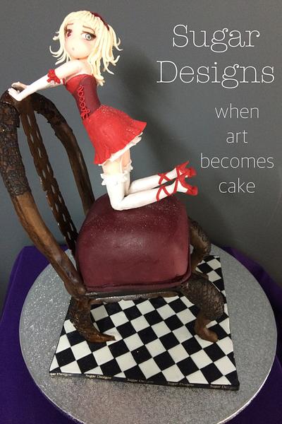 3D chair cake and Japanese Manga/anime sugar figurine - Cake by Sugar Designs