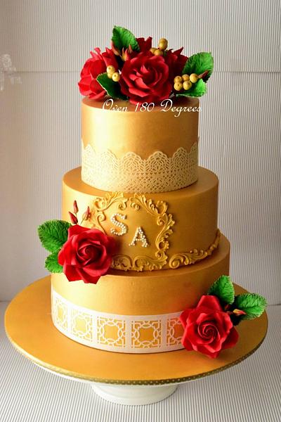 Red n Gold radiance !!! - Cake by Oven 180 Degrees