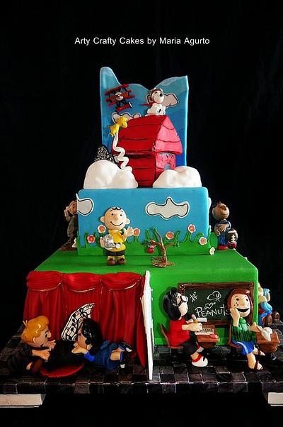 Peanuts cartoon strip inspired cake - Cake by Maria