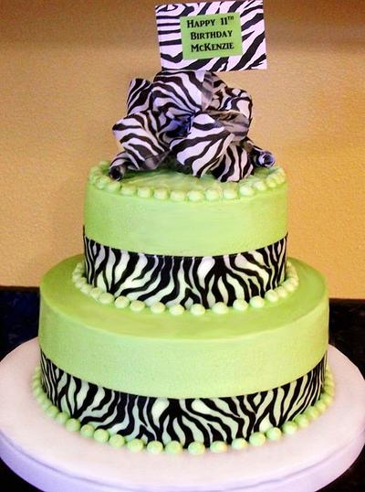 Zebra & Lime Birthday Cake - Cake by Karen