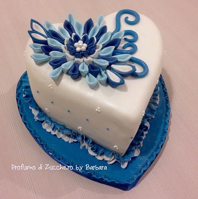 Royal blue kanzashi  - Cake by Barbara Mazzotta