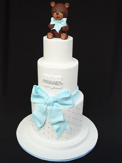 Teddy Bear Christening Cake - Cake by Diana