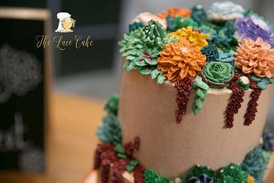 Succulent Wedding Cake - Cake by Deva Williamson 