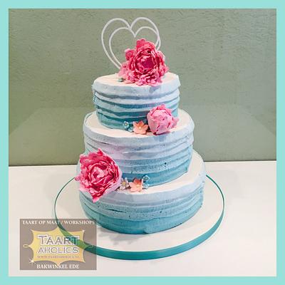 Weddingcake peony and mint - Cake by Taartaholics