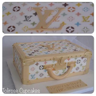 Louis Vuitton white Suitcase Cake - Cake by Jolirose Cake Shop
