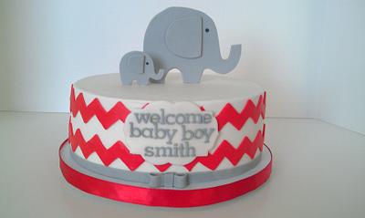 Chevron baby shower - Cake by Pam from My Sweeter Side