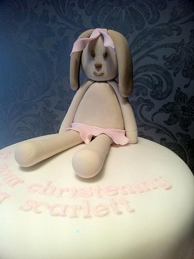 Rabbit Christening Cake - Cake by Nina Stokes