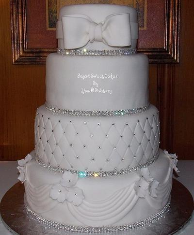 Crystal & White Wedding - Cake by Sugar Sweet Cakes