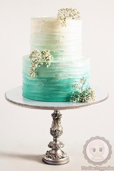 Ombre buttercream cake - Cake by YumZee_Cuppycakes