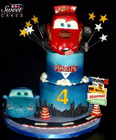 Disney cars 2 : Lightning Mcqueen and Sally - Cake by Sweet Creations Cakes