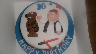 Star Wars family guy 30th birthday cake - Cake by Rebecca Husband