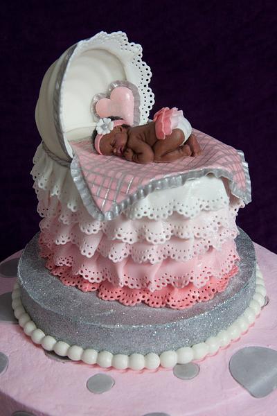 Bassinet Cake Topper - Cake by Custom Cakes by Ann Marie