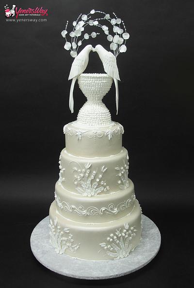Kissing Birds Wedding Cake - Cake by Serdar Yener | Yeners Way - Cake Art Tutorials