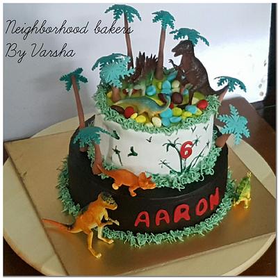 Dinosaur theme cake  - Cake by Varsha Bhargava