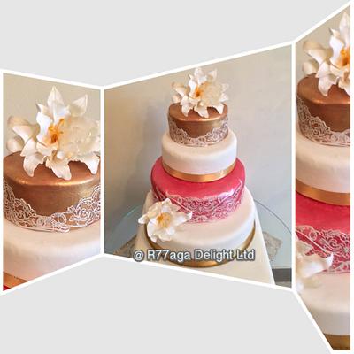 Stylish Lace wedding cake - Cake by R77aga Delight Ltd