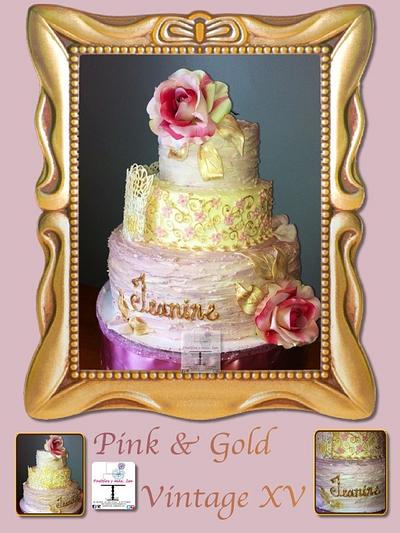 PINK & GOLD VINTAGE XV - Cake by Pastelesymás Isa