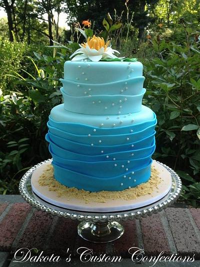 Ombre Wave Water Lily Cake - Cake by Dakota's Custom Confections