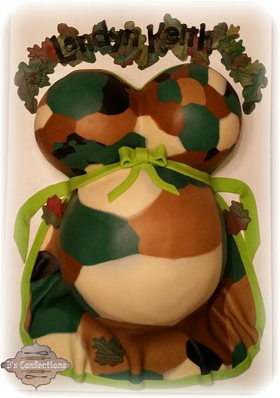 camo baby bump  - Cake by bconfections