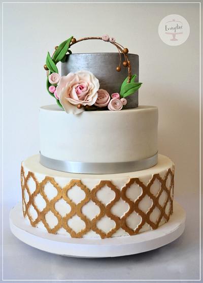 Boho chic minimalistic wedding cake - Cake by Evangeline.Cakes 